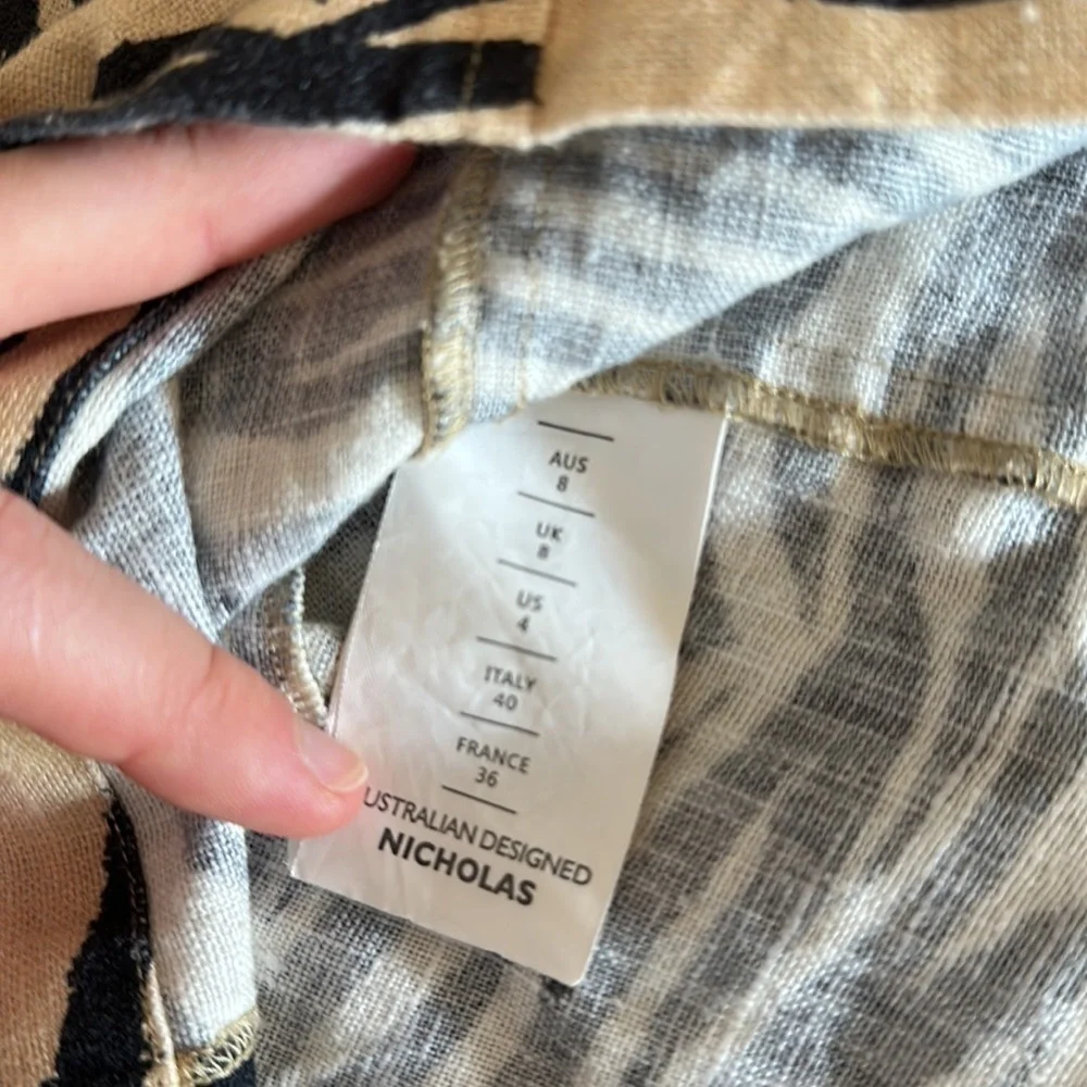 Nicholas Linen Zebra Mini Dress